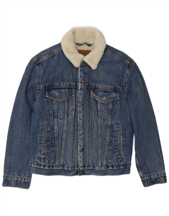Ανδρικό τζιν Sherpa Jacket Levi's UK 36 Small Blue Cotton