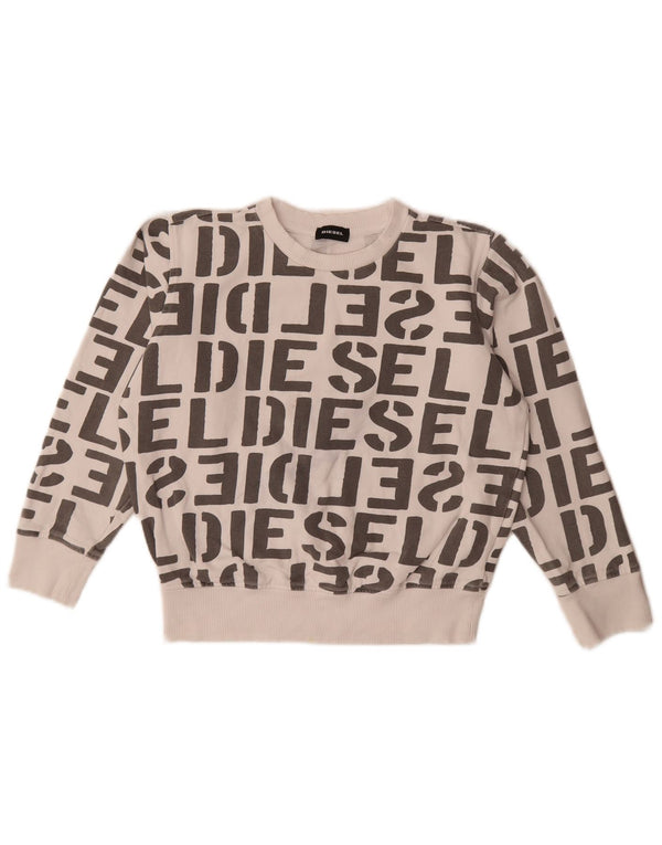 Diesel Girls Crop Graphic Φούτερ 11-12 ετών λευκό βαμβακερό