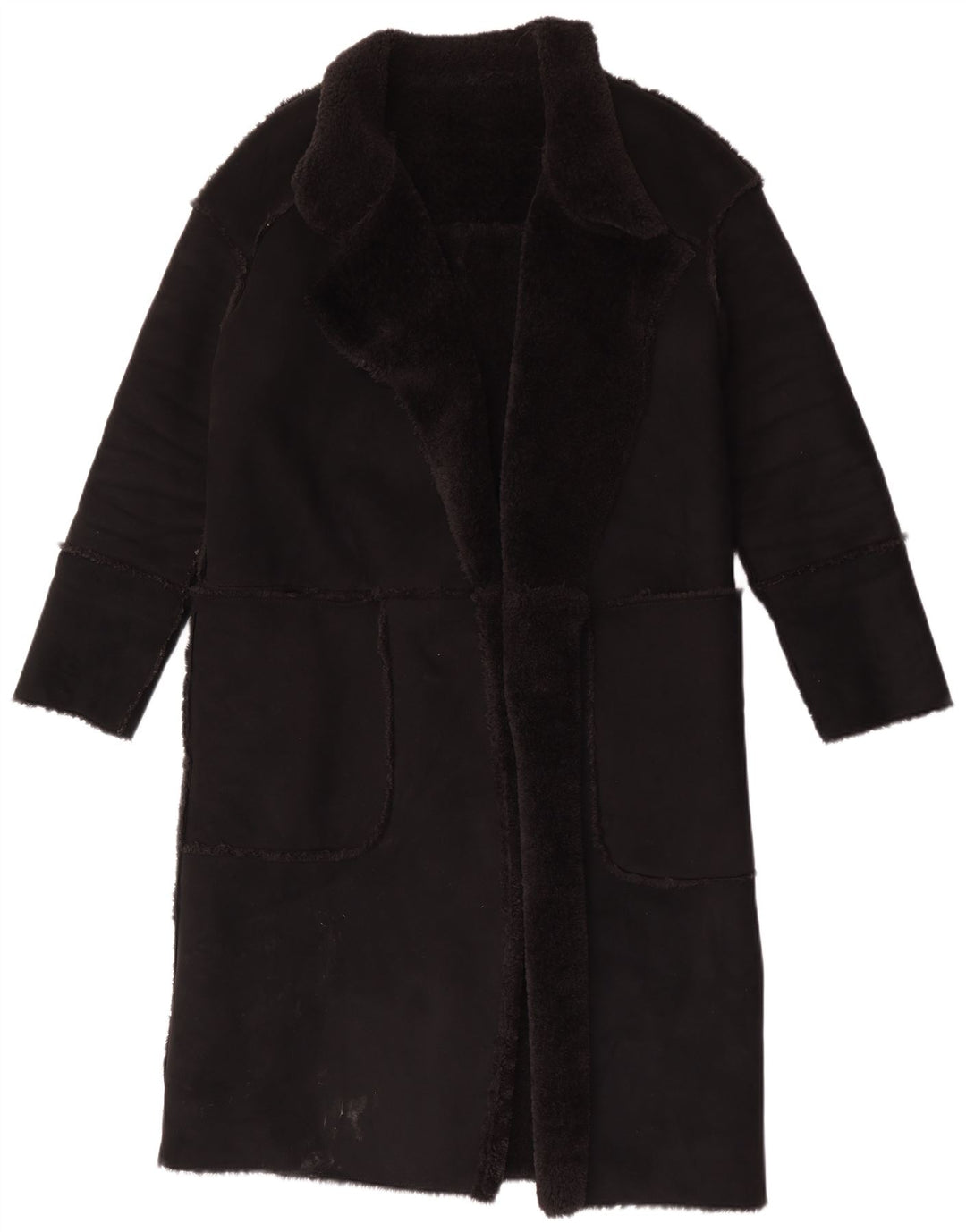 Vintage γυναικείο παλτό Sherpa UK 12 Medium Black