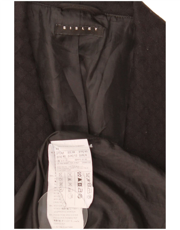 Sisley Γυναικείο Longline Αμάνικο Μπουφάν UK 12 Μεσαίο Μαύρο