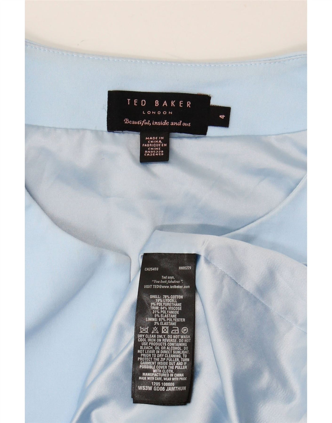 TED BAKER Γυναικείο Αμάνικο Φόρεμα Bodycon Μέγεθος 4 Μεγάλο μπλε χρώμα