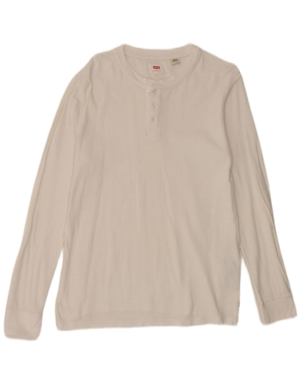 Levi's Mens Top Long Sleeve Medium White Cotton