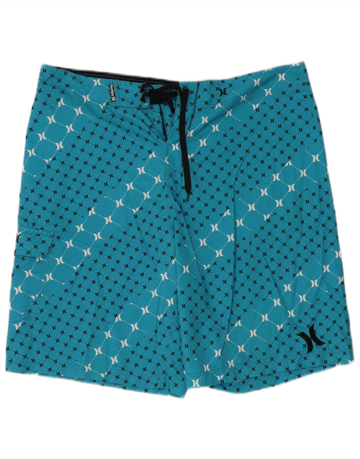 Ανδρικό σορτς κολύμβησης Hurley XL μπλε γεωμετρικό πολυεστέρα