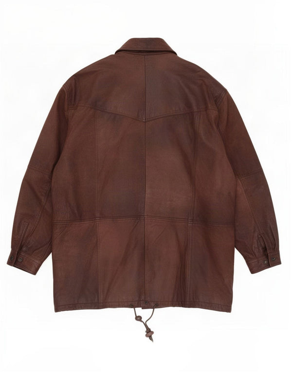 CLASSIC Mens Leather Jacket UK 42 XL Brown