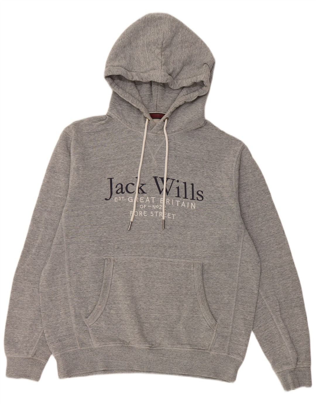 Jack Wills Ανδρικό γραφικό μπλουζάκι με κουκούλα, μεσαίο γκρι βαμβακερό
