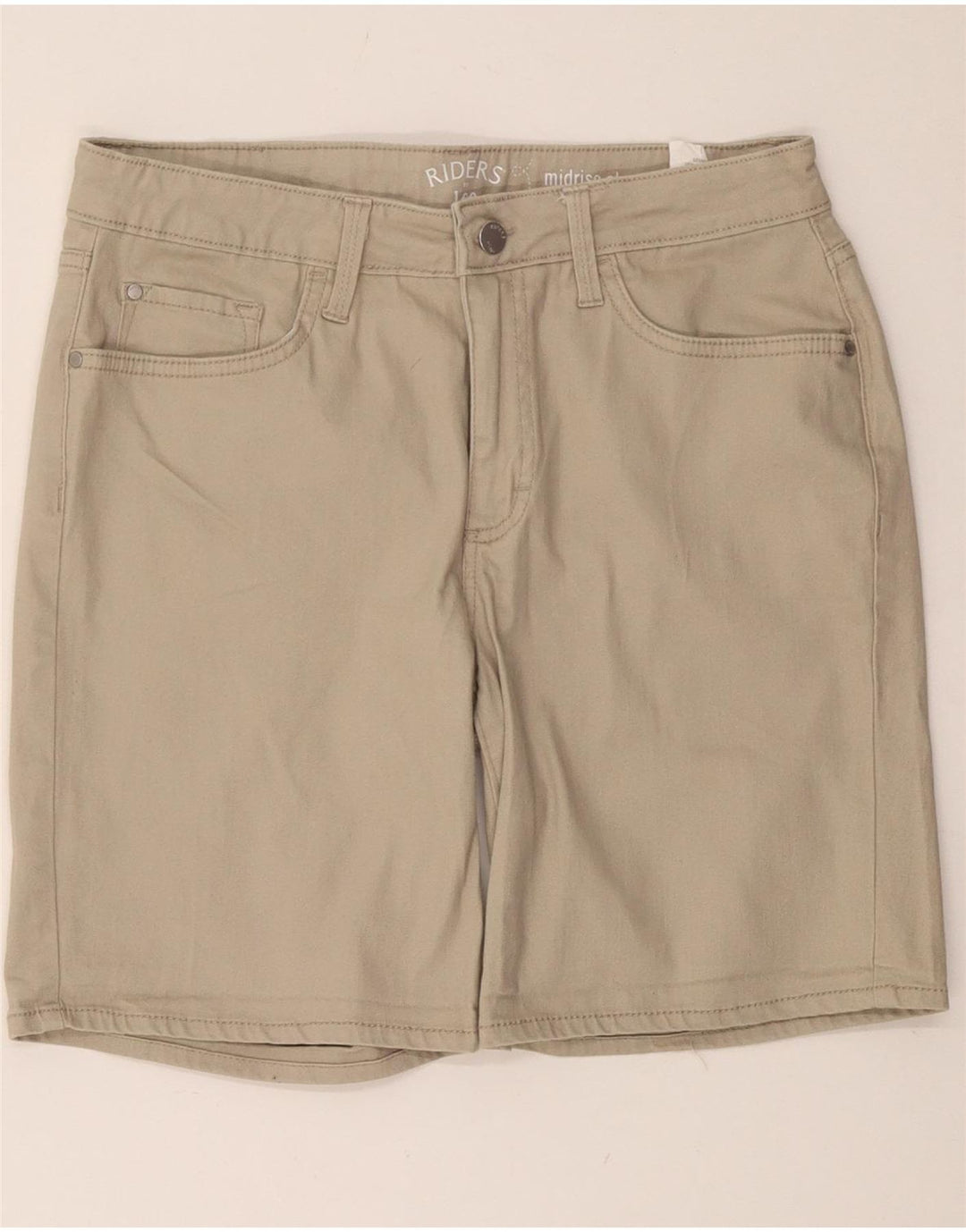 Ψηλόμεσο κάζουαλ σορτς Lee Womens Riders W30 Βαμβακερό μεσαίο μπεζ