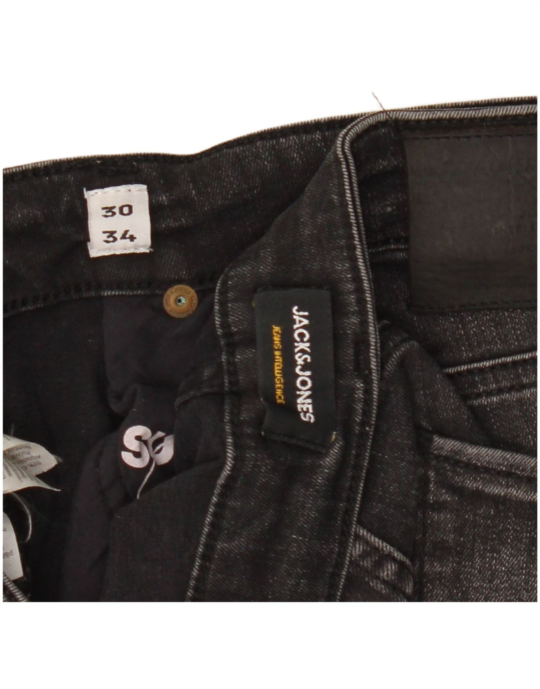 Jack & Jones Ανδρικό Slim Jeans W30 L34 Μαύρο βαμβακερό