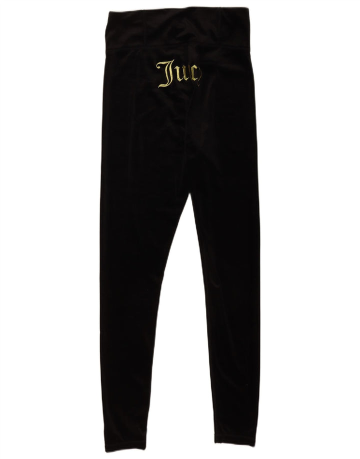 Juicy Couture Γυναικεία γραφικά βελούδινα κολάν UK 12 μεσαίου μαύρου πολυεστέρα