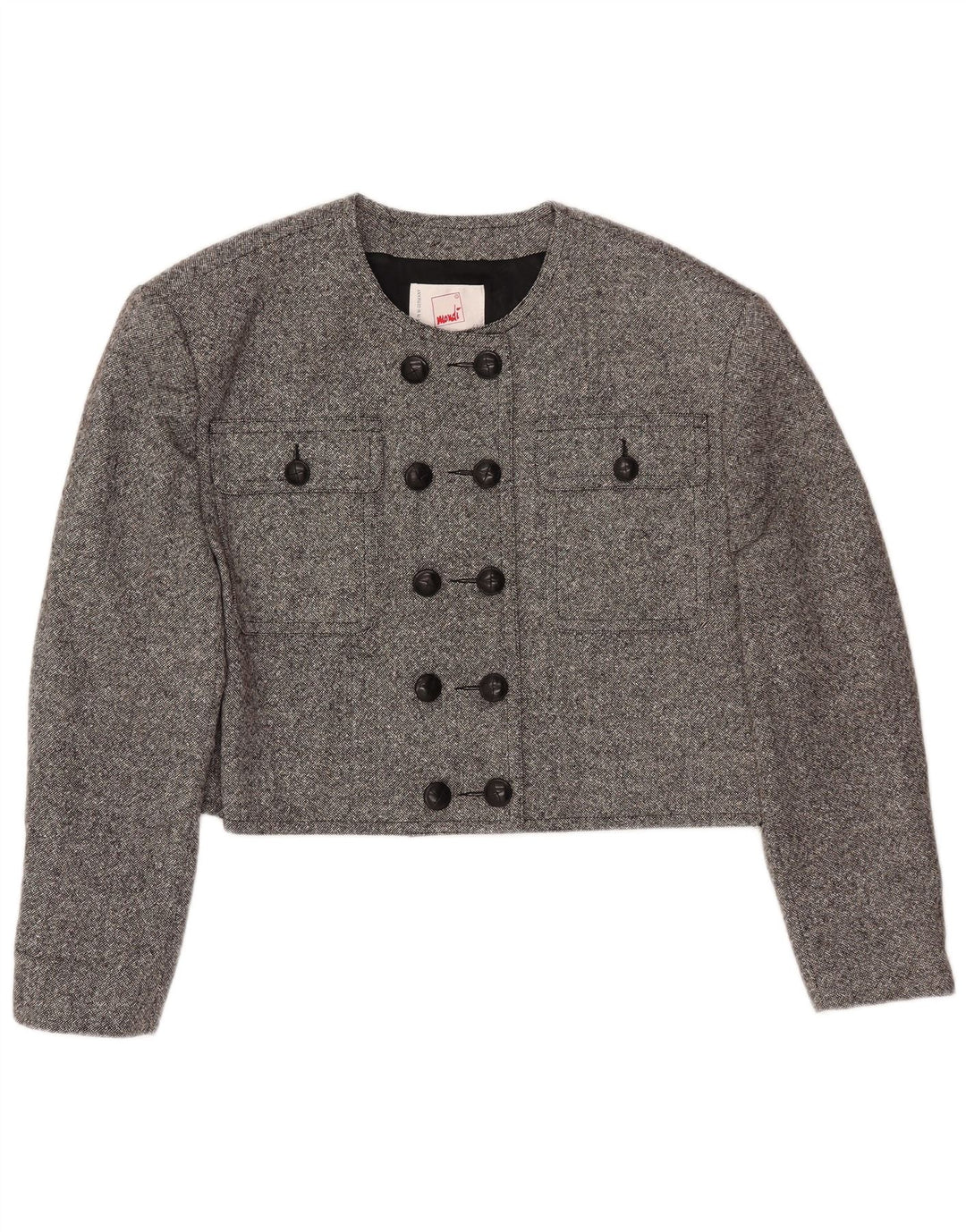 MONDI Γυναικείο μπουφάν μπολερό με διπλό στήθος EU 42 μεγάλο γκρι μαλλί