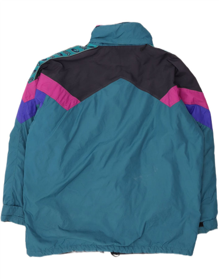 Ανδρικό μπουφάν ASICS Windbreaker UK 42 XL Blue Colorblock Polyamide