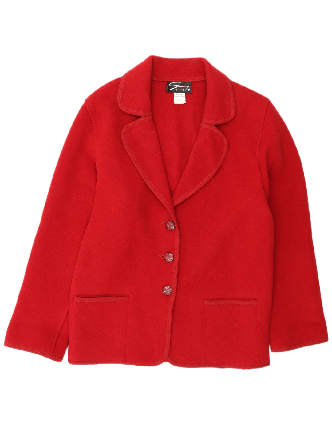 Genny Γυναικείο Μπουφάν Μπλέιζερ με 3 Κουμπιά UK 10 Small Red Wool