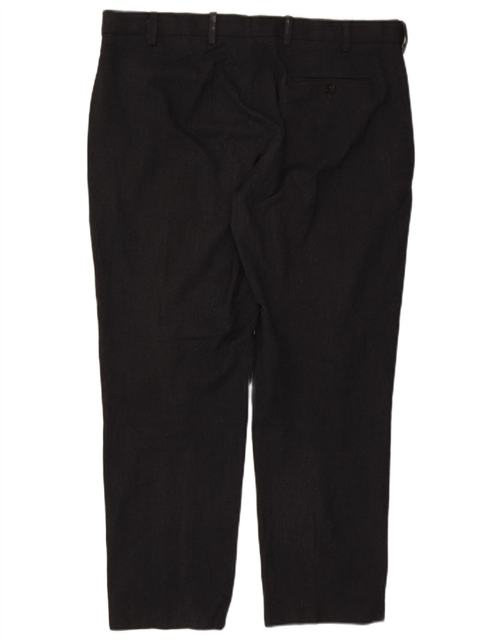 Marks & Spencer Ανδρικό παντελόνι Chino με κανονική εφαρμογή W38 L29 μαύρο πολυεστέρα