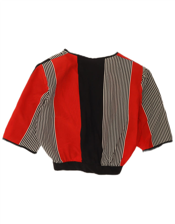 Vintage γυναικεία ζακέτα Crop UK 12 μεσαία πολύχρωμη ριγέ