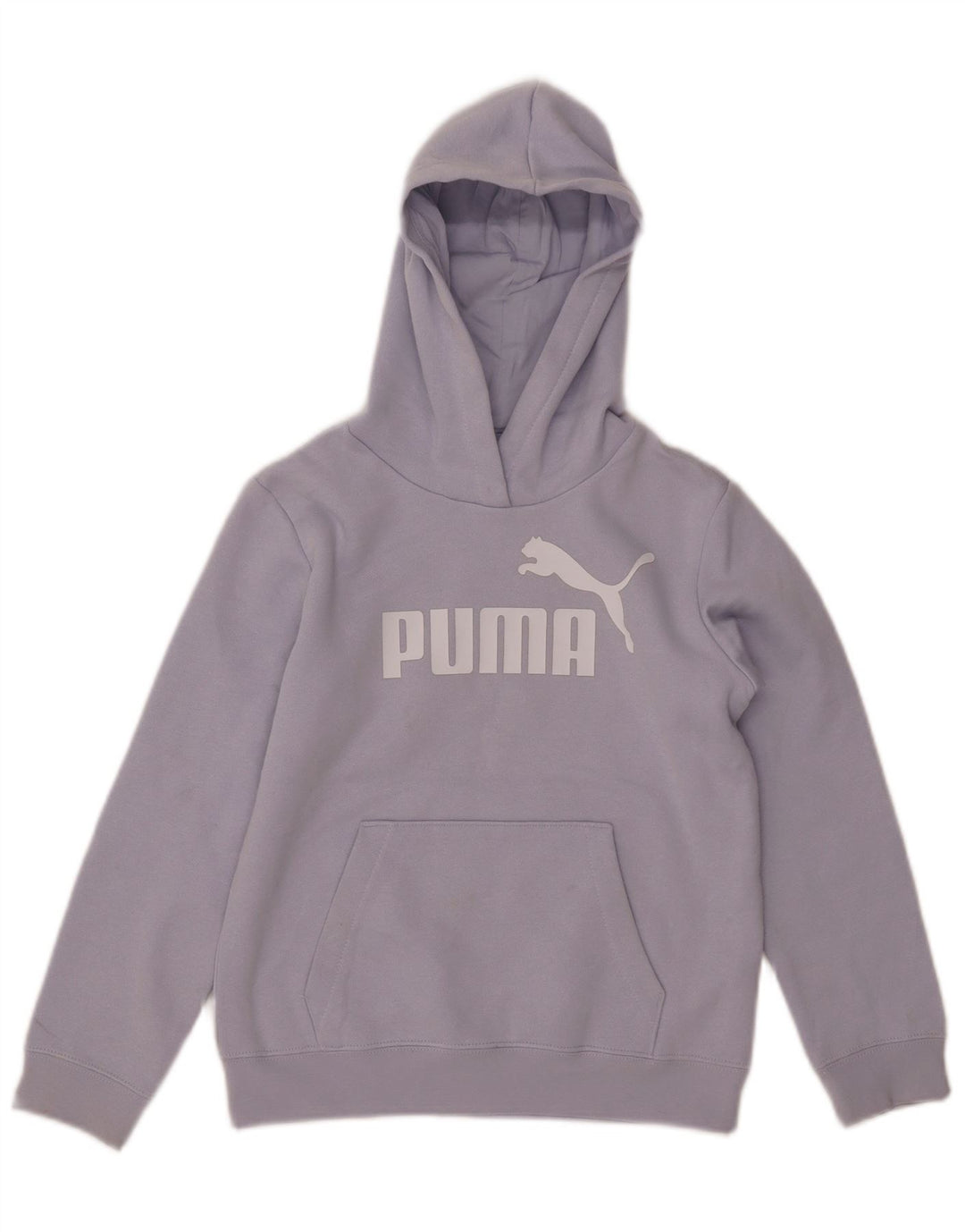 PUMA Girls Graphic Hoodie Jumper 9-10 Years Purple Cotton