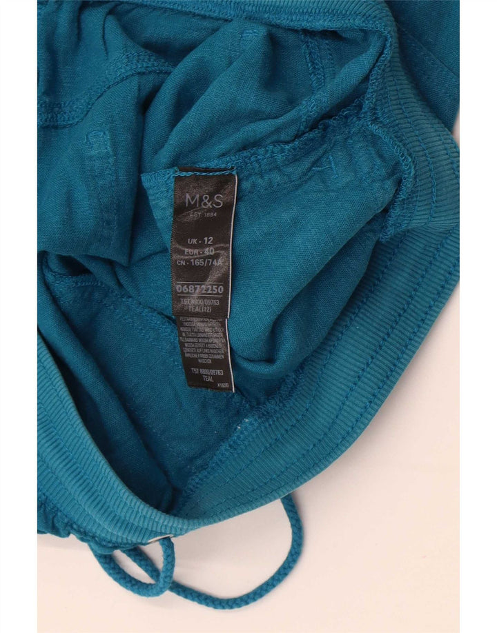 Marks & Spencer Γυναικεία ίσια φούστα UK 12 Medium W30 Μπλε Λινό