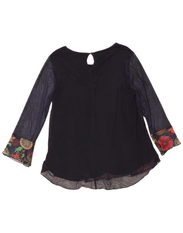 Γυναικεία μακρυμάνικη μπλούζα Desigual Top UK 16 Large Navy Blue Floral