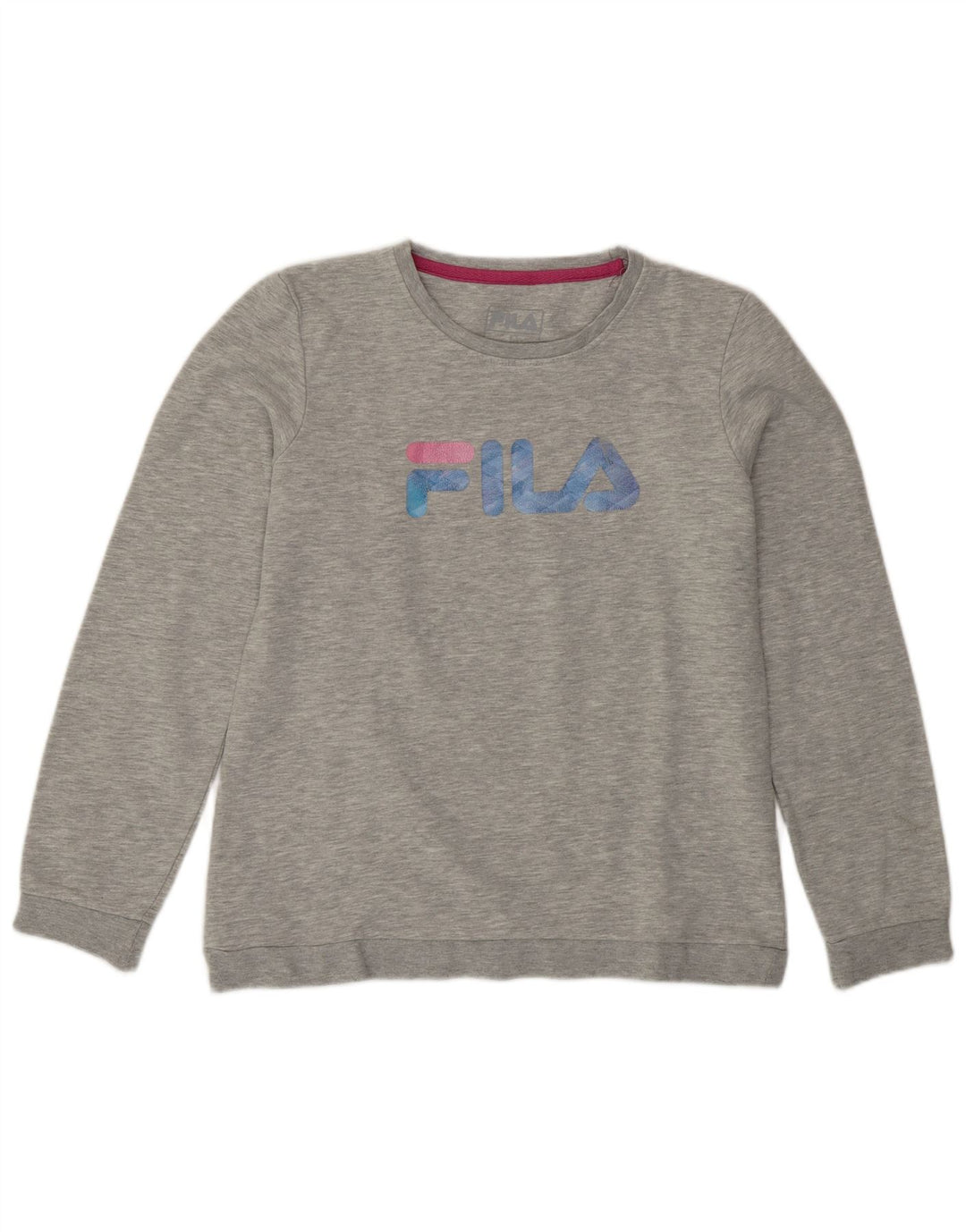 Γυναικεία γραφική φούτερ Fila Jumper UK 16 Large Grey Cotton