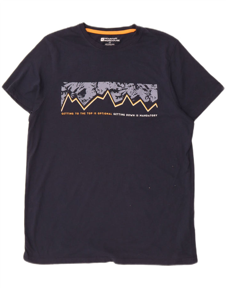 Ανδρικό γραφικό T-Shirt Mountain Warehouse Top Large Navy Blue Cotton
