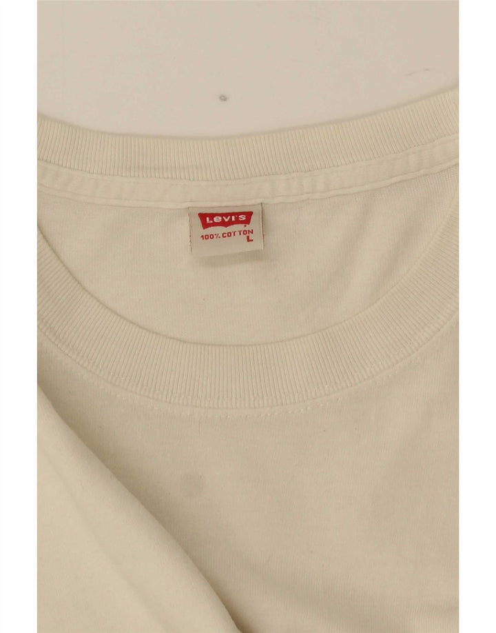 Ανδρικό τοπ Levi's μακρυμάνικο μεγάλο λευκό βαμβακερό