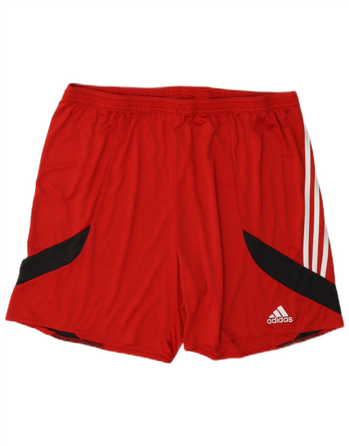 Ανδρικό αθλητικό σορτς Adidas Climalite 2XL Red Colourblock Πολυεστέρας