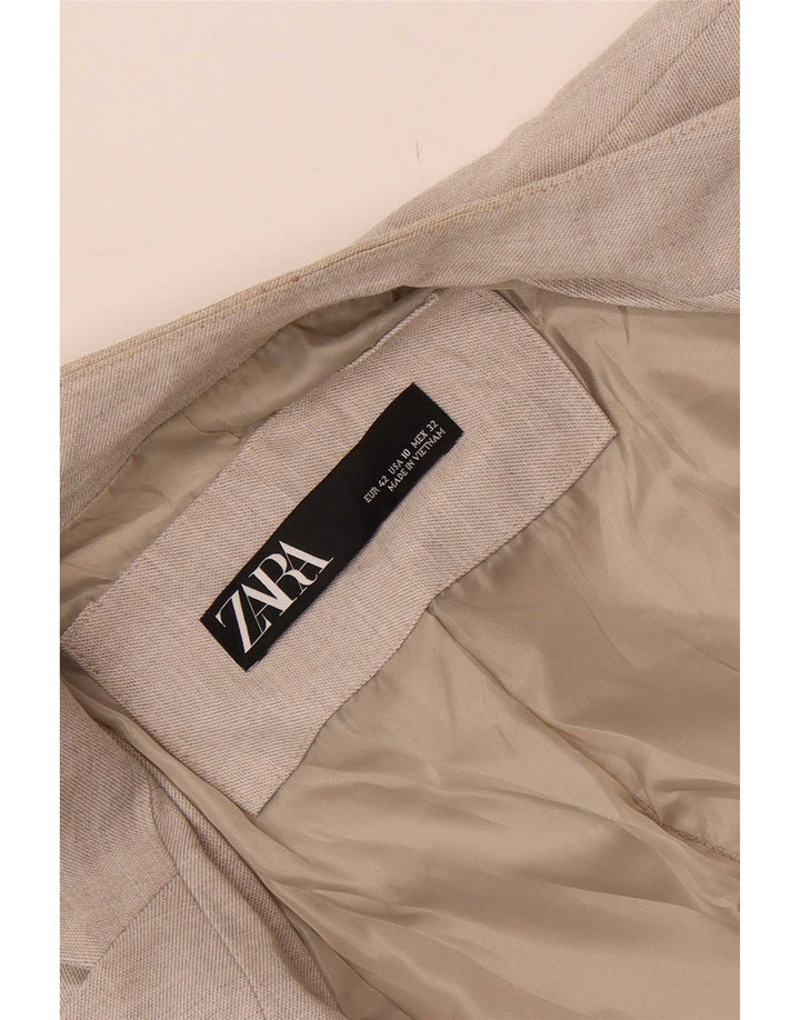 Zara Γυναικείο Μπουφάν σακάκι με 1 κουμπί EU 42 Large Grey