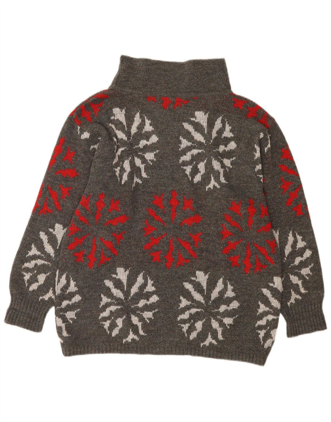 Flou Γυναικείο πουλόβερ με λαιμό χελώνα UK 14 Medium Grey Geometric