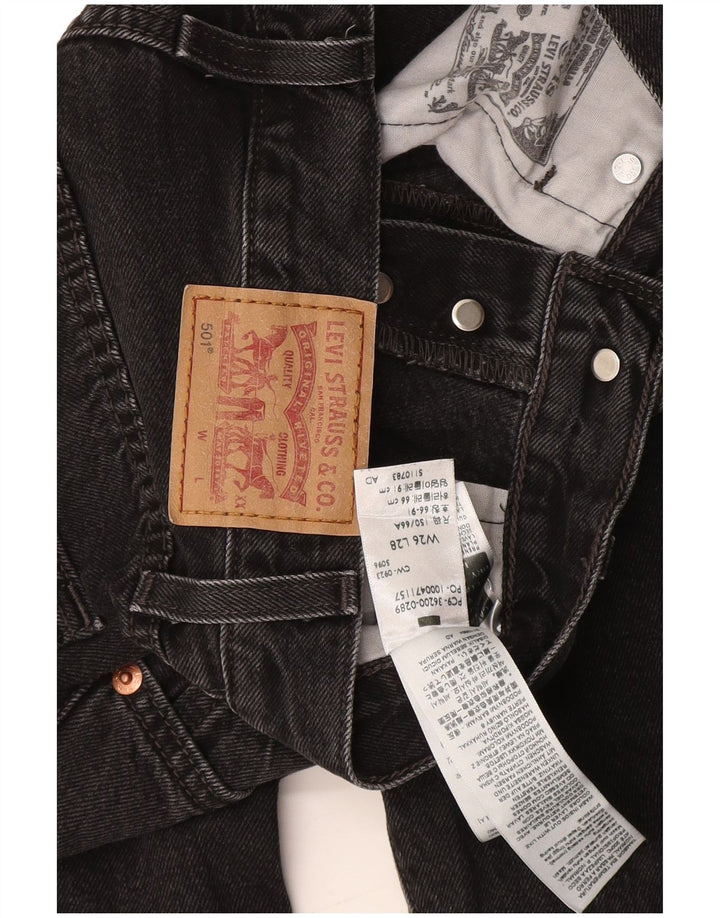 Levi's Womens 501 Straight Jeans W26 L28 Μαύρο βαμβακερό