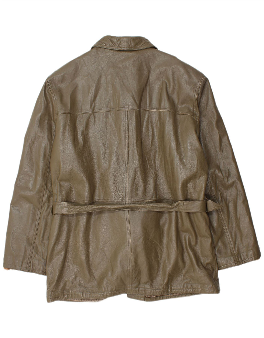 Vintage Ανδρικό Δερμάτινο Μπουφάν UK 40 Large Khaki Leather