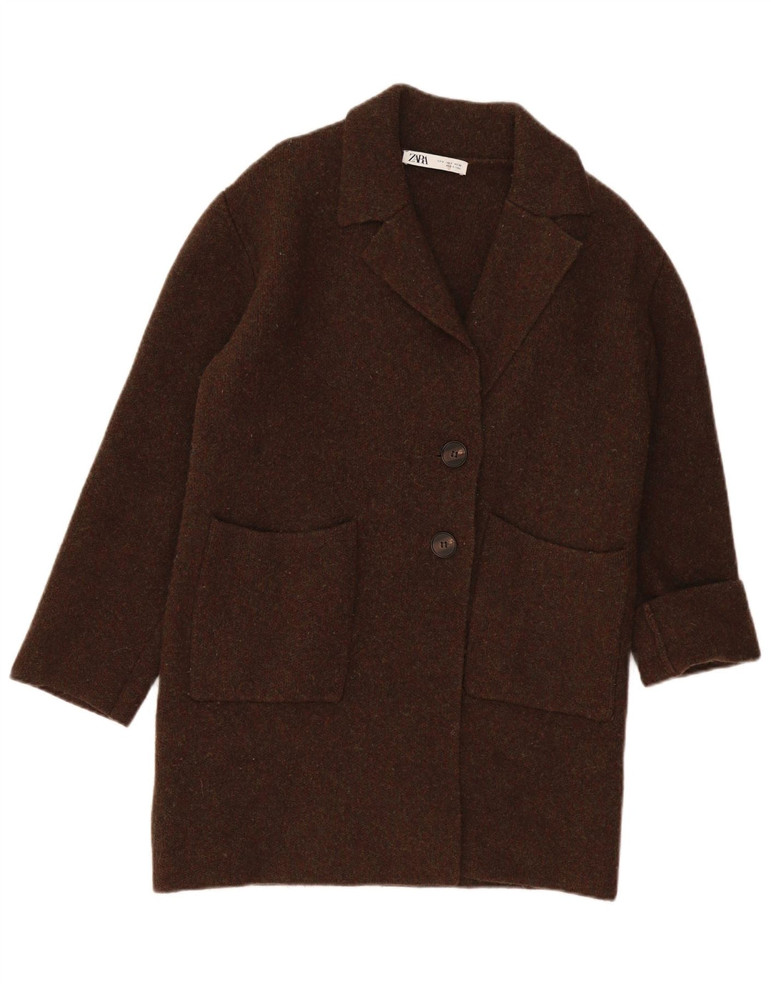 Zara Γυναικείο Πανωφόρι UK 10 Small Khaki Wool