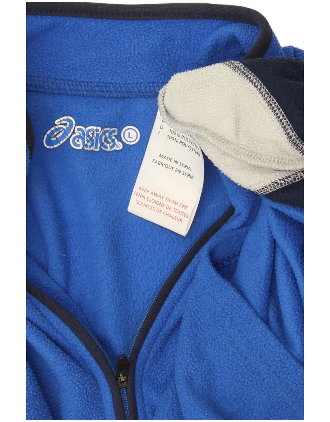Asics Ανδρικό φερμουάρ Fleece Jumper Μεγάλο Μπλε Χρώμα Πολυεστέρας