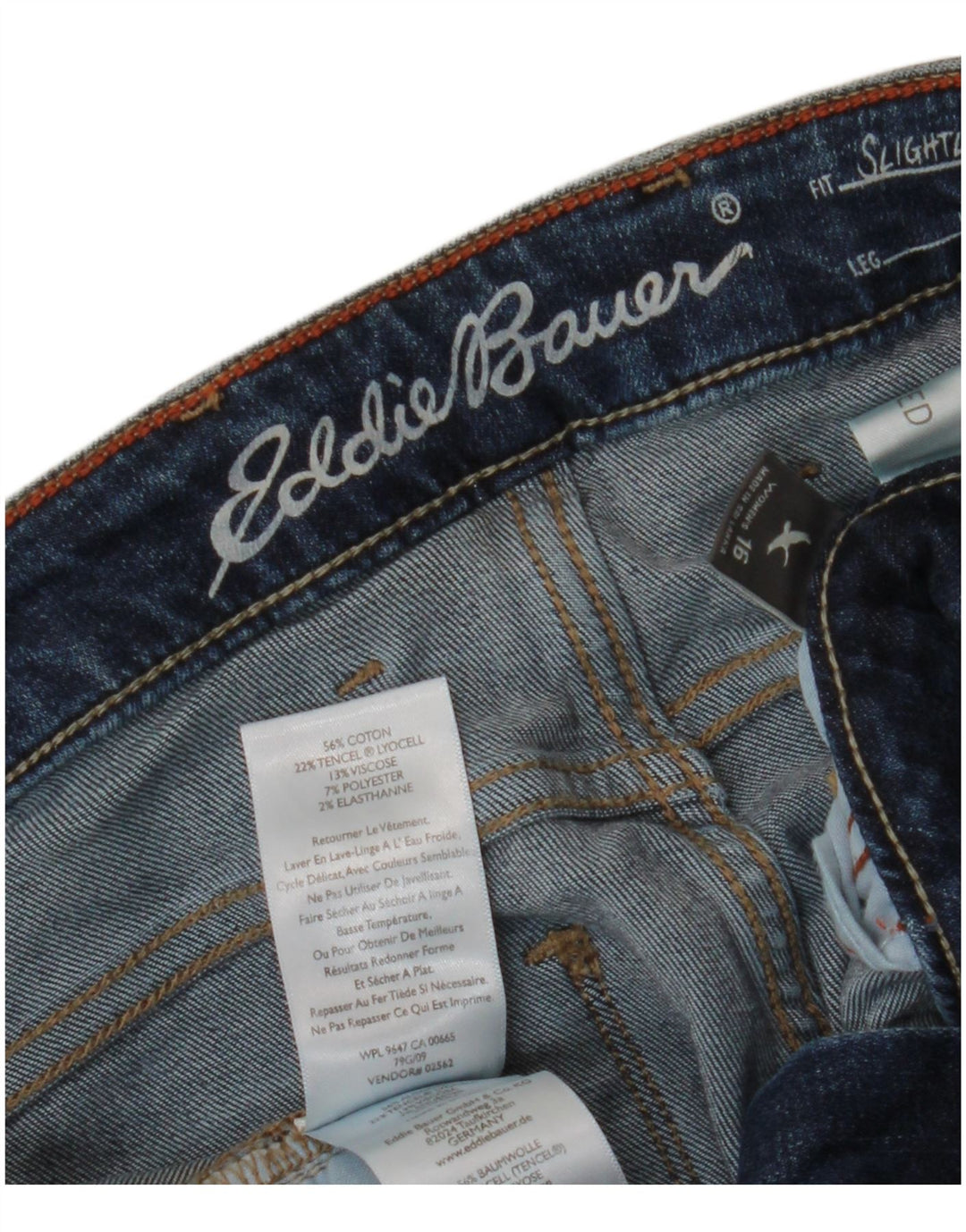 EDDIE BAUER Womens Slightly Curvy Skinny Jeans US 16 2XL W35 L27 Navy Blue Vintage Eddie Bauer and Second-Hand Eddie Bauer from Messina Hembry 