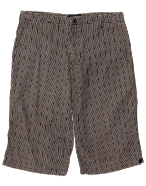 VANS Boys Chino Shorts 14-15 Years XL W30 Grey Pinstripe Cotton