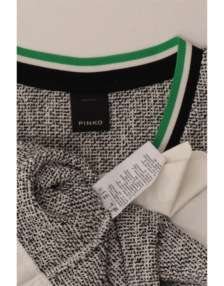 PINKO Womens Blouse Top UK 10 Small Black Flecked Polyamide Vintage Pinko and Second-Hand Pinko from Messina Hembry 