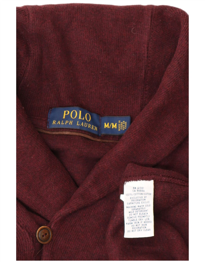 Πουλόβερ POLO RALPH LAUREN Ανδρικό πουλόβερ με σάλι, μεσαίο βαμβακερό μπορντό