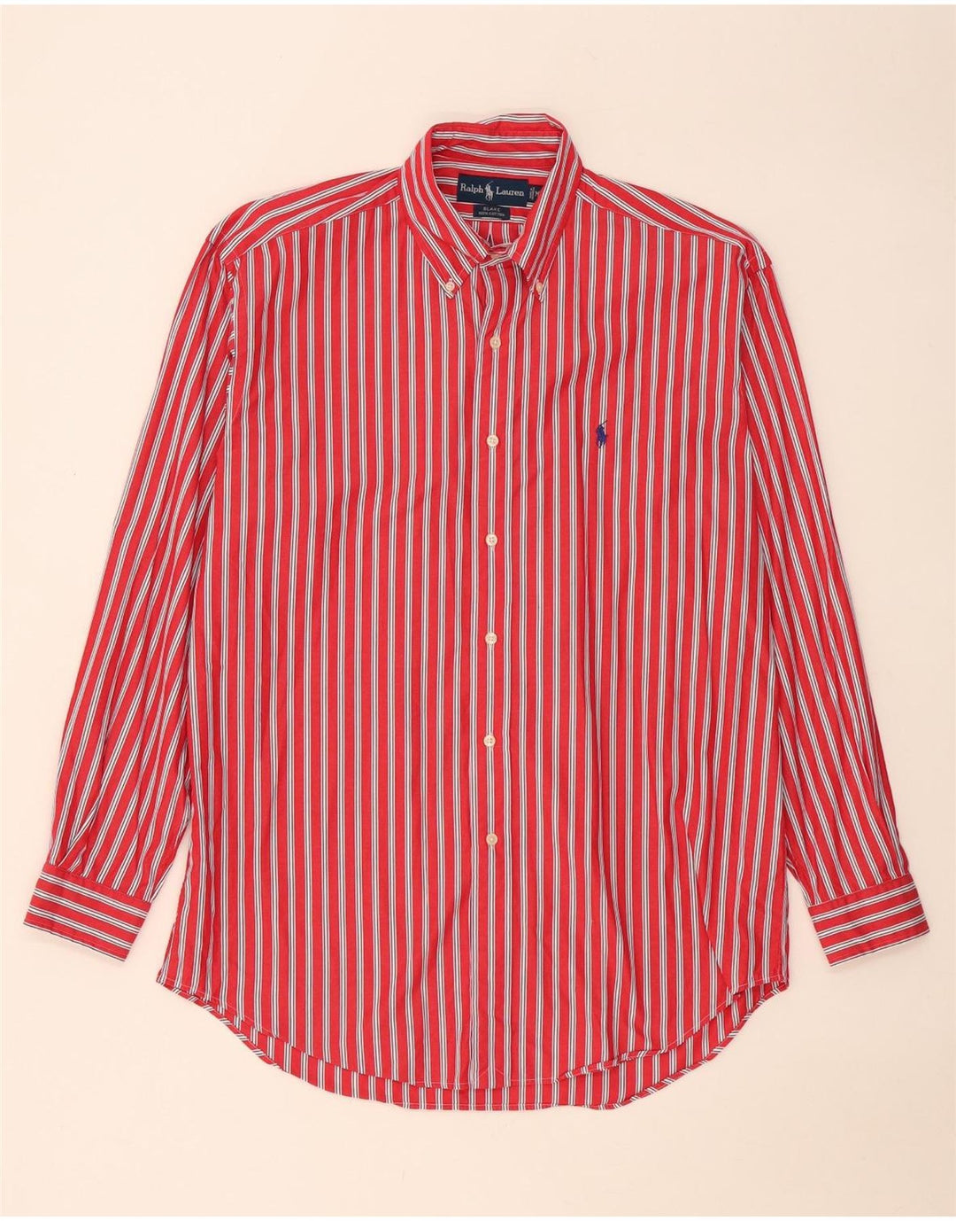 Ανδρικό πουκάμισο Ralph Lauren Blake Βαμβακερό μεσαίο κόκκινο ριγέ