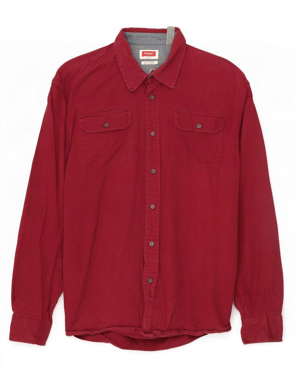 Ανδρικό πουκάμισο Wrangler XL βαμβακερό μπορντό