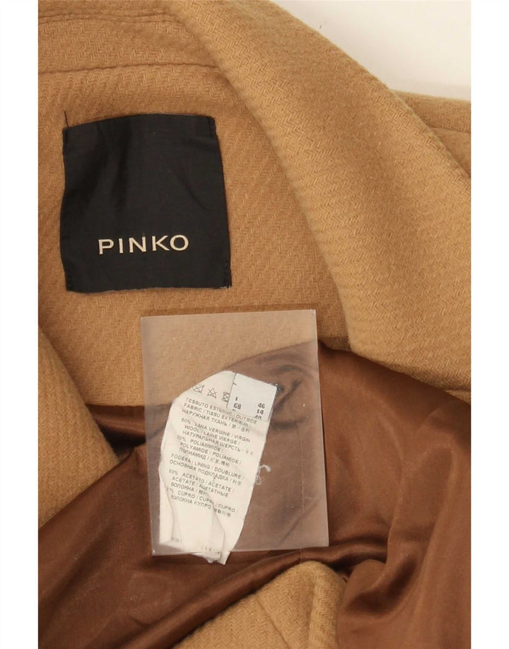 Pinko Γυναικείο Πανωφόρι UK 14 Μεγάλο Μπεζ μαλλί