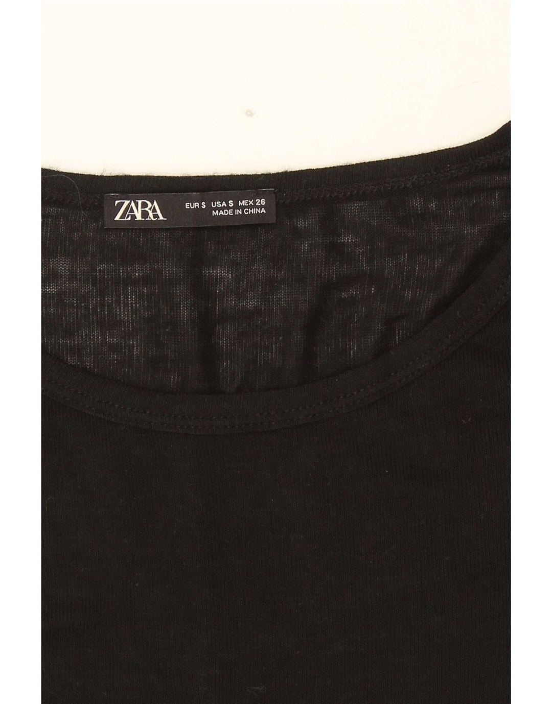 Zara γυναικείο τοπ Μακρύ μακρυμάνικο UK 10 Small Black