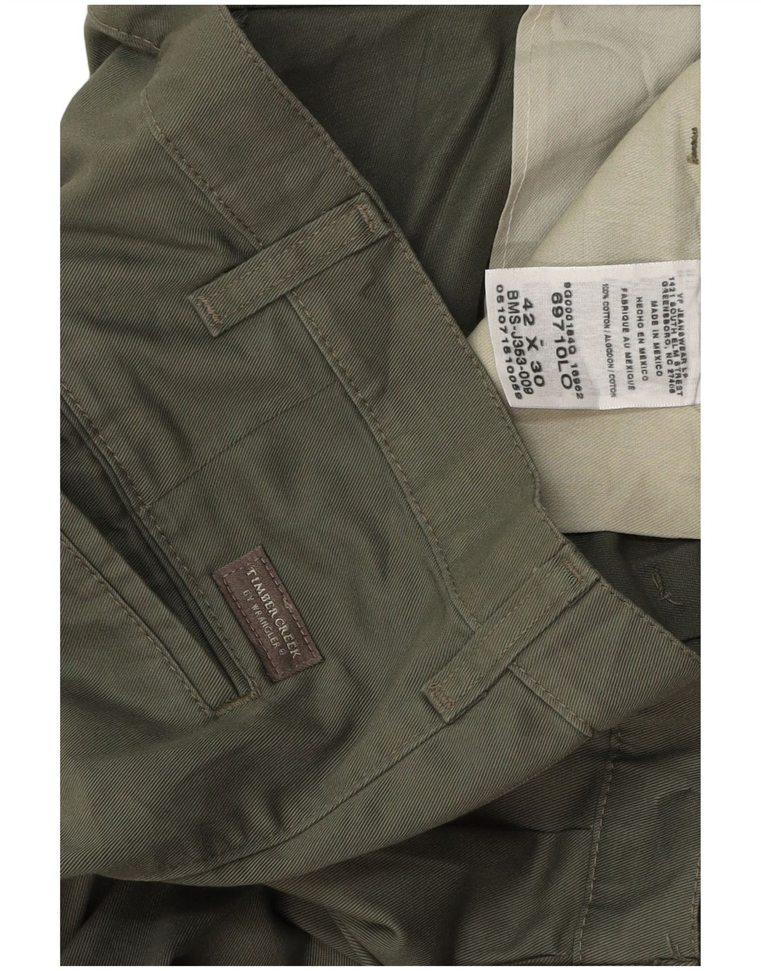 WRANGLER Ανδρικό παντελόνι Chino με καρφίτσες ξύλου Creek W42 L30 Χακί βαμβακερό