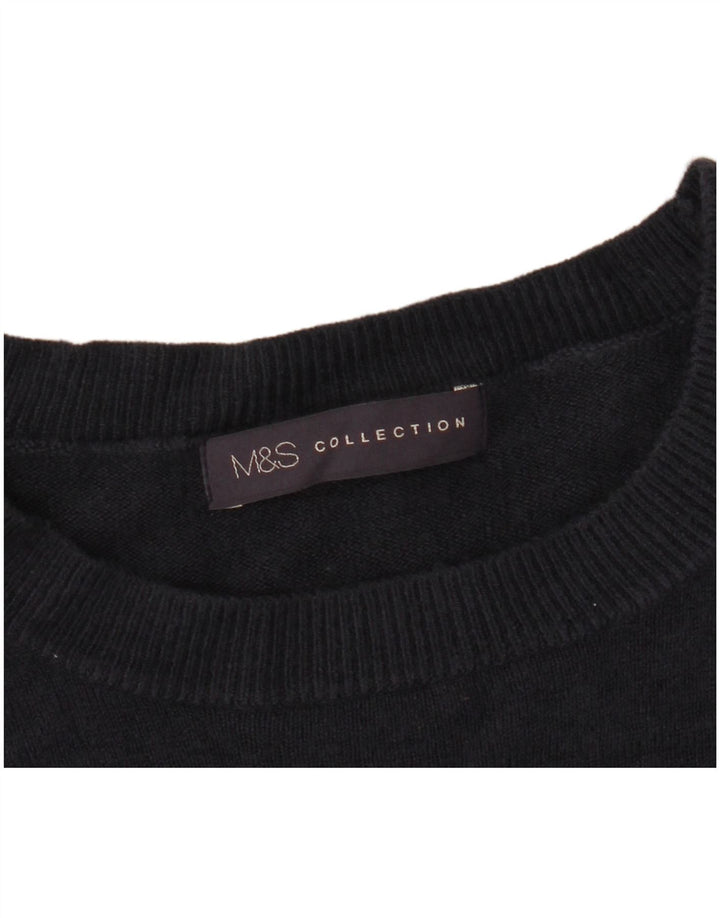 Marks & Spencer Γυναικείο πουλόβερ με λαιμόκοψη UK 14 Medium Navy Blue