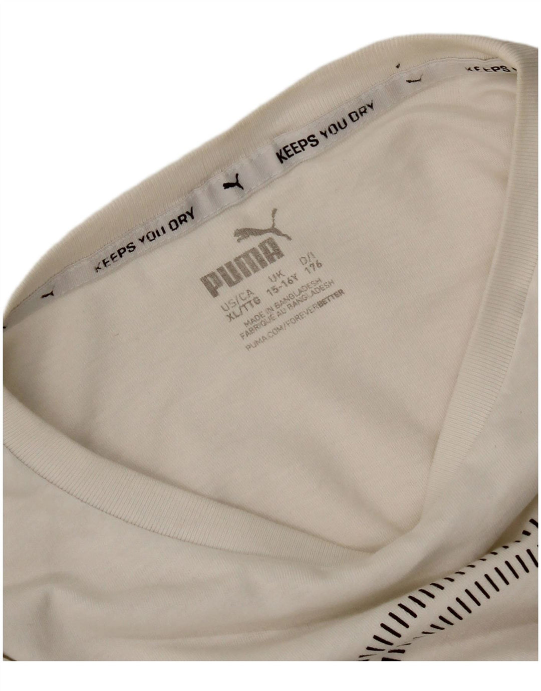 Puma Boys Graphic T-Shirt Top 15-16 Years Λευκό