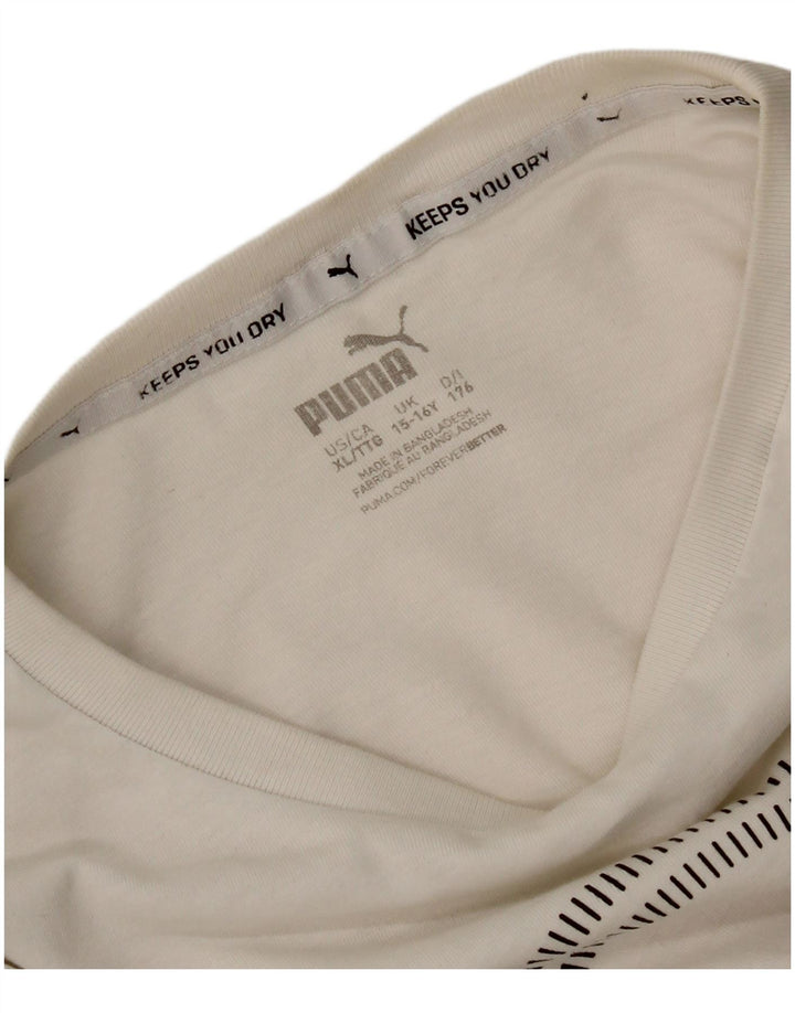 Puma Boys Graphic T-Shirt Top 15-16 Years Λευκό