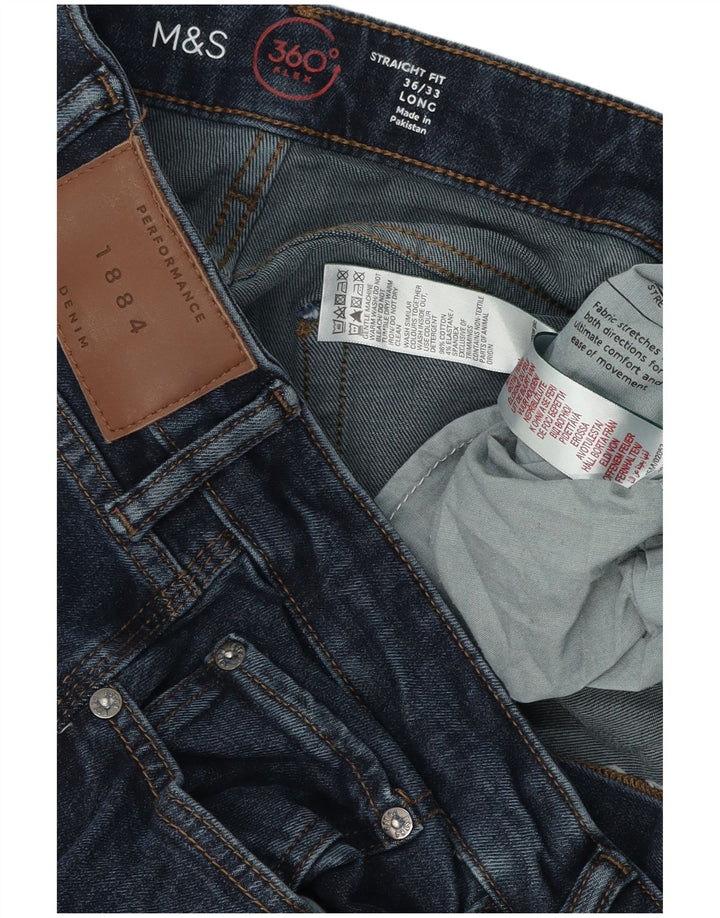 Ανδρικό τζιν ίσιο Marks & Spencer W36 L33 Navy Blue Cotton