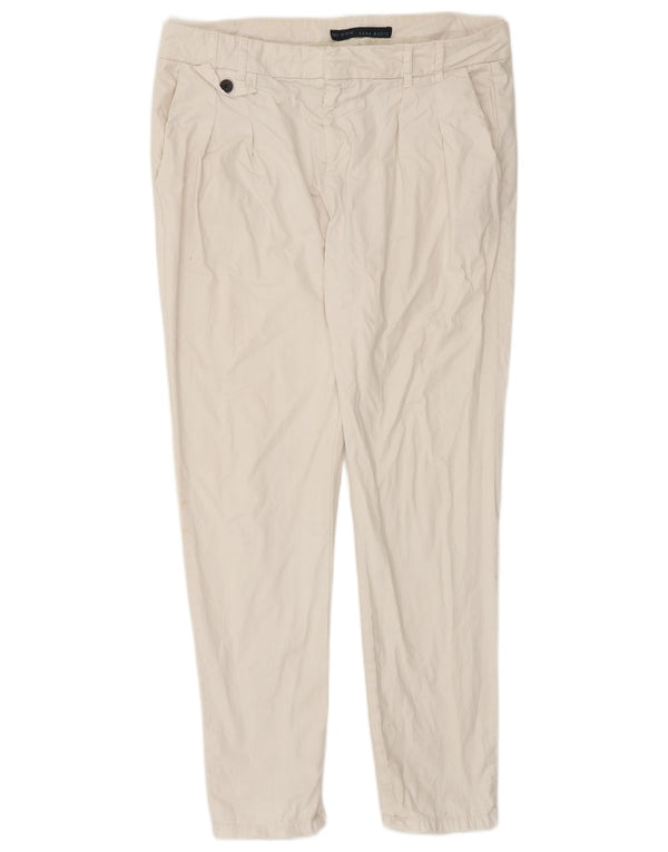 Zara Γυναικείο Slim παντελόνι Chino Medium W32 L30 Λευκό βαμβακερό