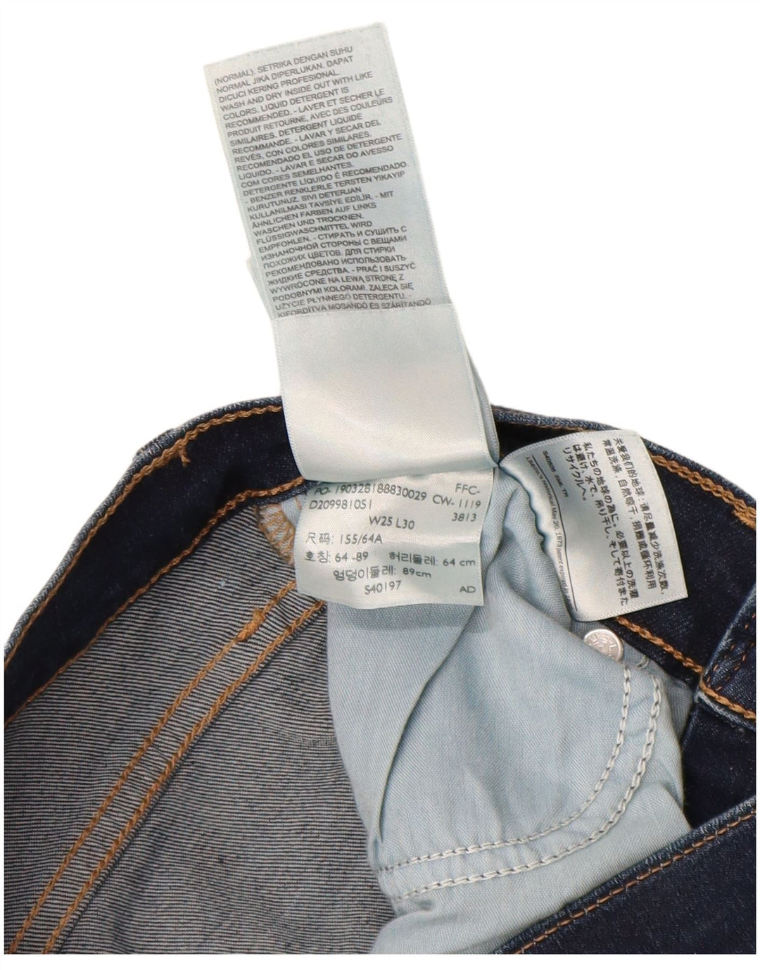 Γυναικείο τζιν Levi's 724 ψηλό ίσιο W25 L30 Navy Blue Cotton