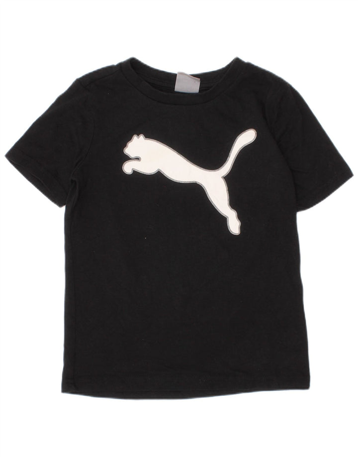 Puma Boys Graphic T-Shirt Top 3-4 Years Μαύρο