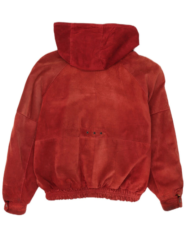 Ανδρικό vintage μπουφάν με κουκούλα αντιανεμικό UK 38 Medium Burgundy