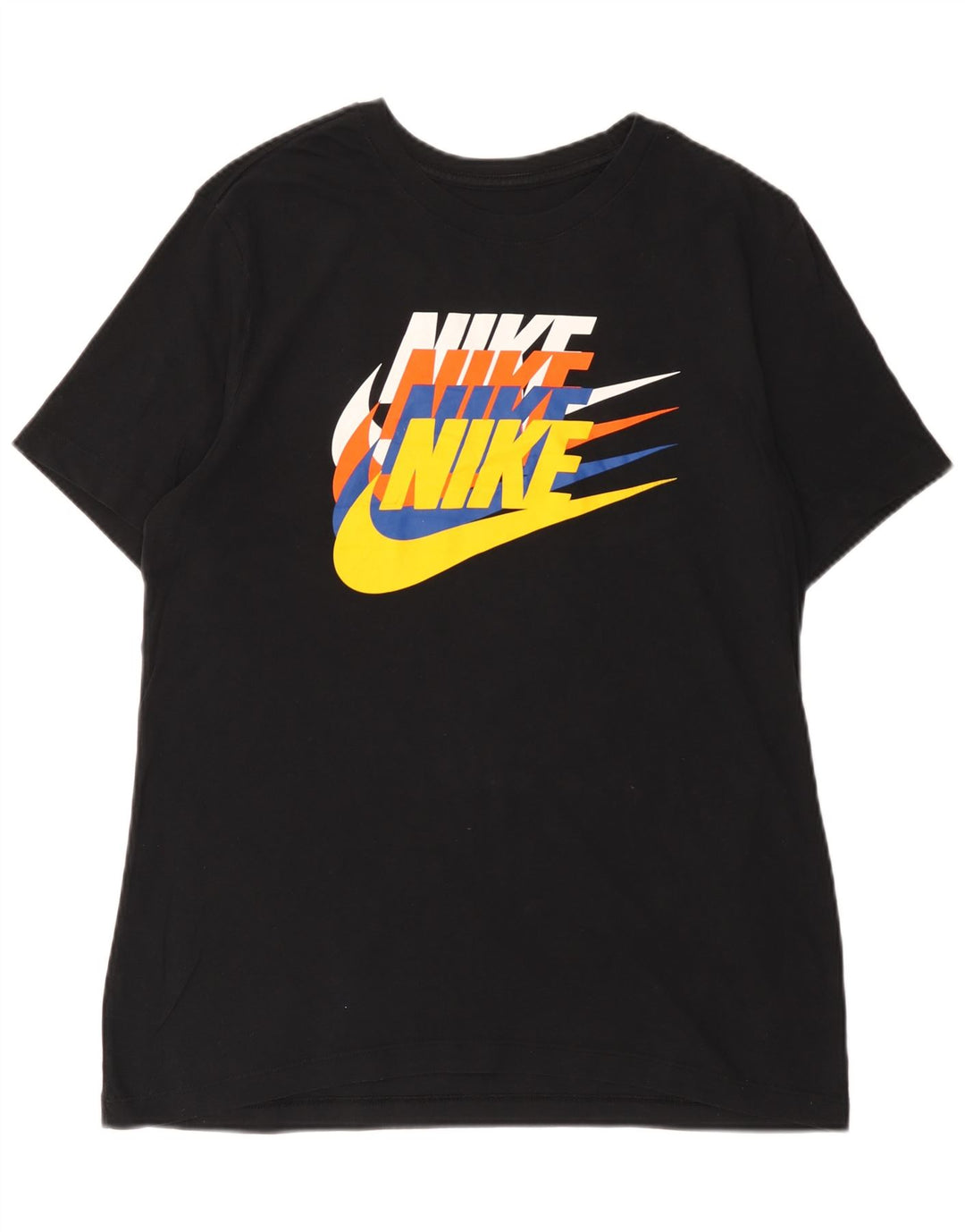 Ανδρικό γραφικό μπλουζάκι Nike, μεγάλο μαύρο βαμβακερό