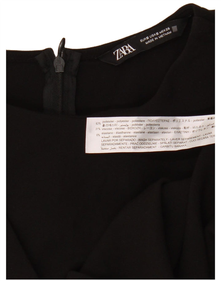 Zara Γυναικείο μακρυμάνικο φόρεμα με θήκη UK 8 Small Black Polyester