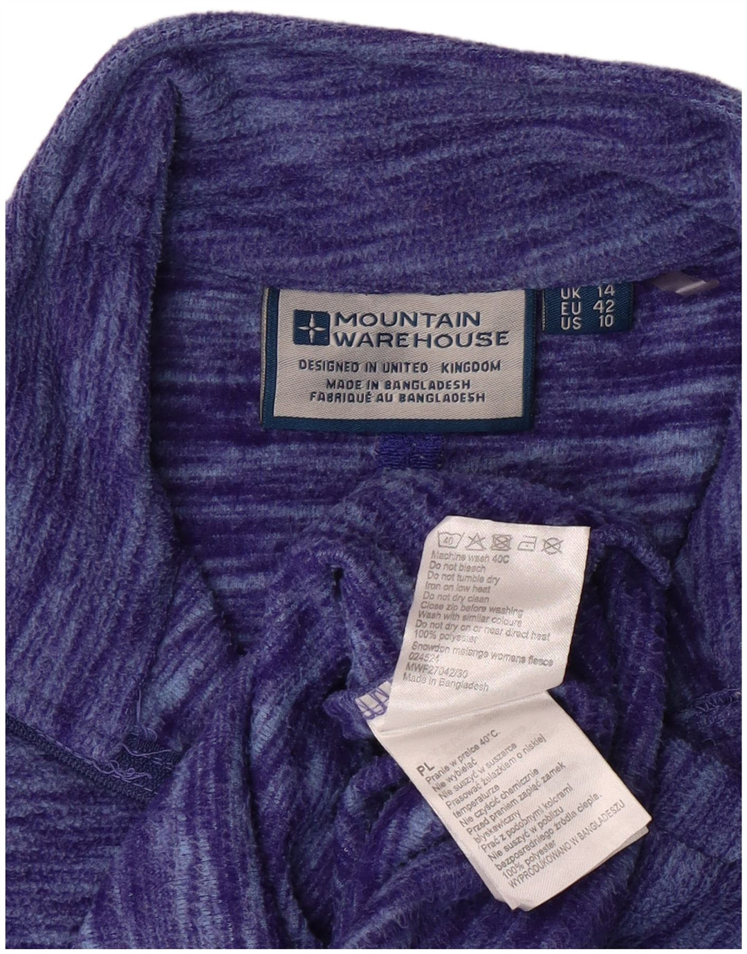 Mountain Warehouse Womens Fleece Jumper UK 14 Large Purple Polyester